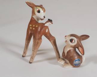 Walt Disney Bambi and Thumper figurines