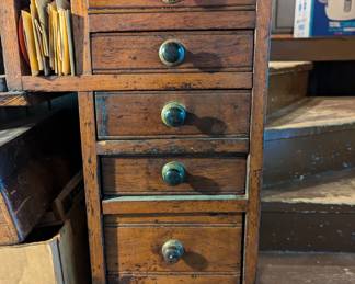 Closeup of Watchmaker's / Watch Repairman's cabinet (not sorted or inventoried!)
