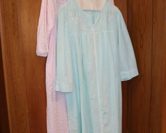 Women's lightweight robes / nightdresses, pink from Appleseed's Petites, size PXL; blue from Croft & Barrow size XL Petite