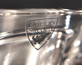 Another view of Orrefors Swedish crystal tea light candle holder