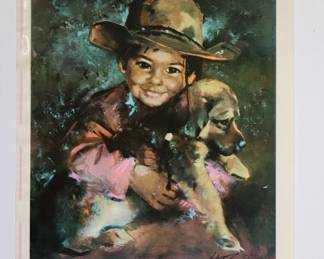 Printed poster of Navajo Boy painting by Maxine Runci