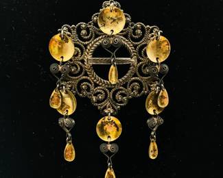 Norwegian sterling silver (830) Solje brooch