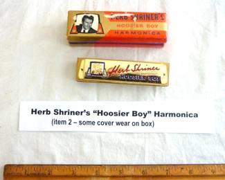 Herb Shriner’s “Hoosier Boy” Harmonica
made in Germany w/ box, harmonica in excellent condition