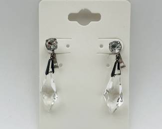 Pair of sterling silver pendant drop pierced earrings