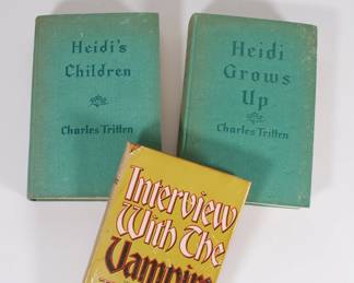 "Heidi's Children" and "Heidi Grows Up" by Charles Tritten, hardcover of Interview with the Vampire by Anne Rice