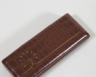 Pen/pencil case, leather, Eversharp logo