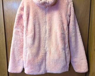 Laura Scott Woman label pink fleece jacket, zip front 