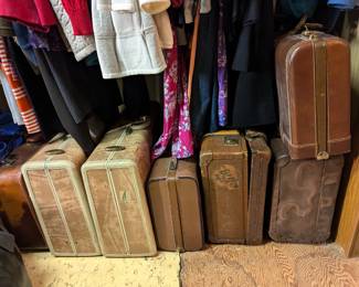 Lots of luggage including matched sets, hardshell, leather, briefcases, satchels