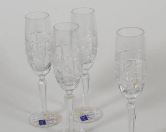 Hungarian lead crystal champagne flutes