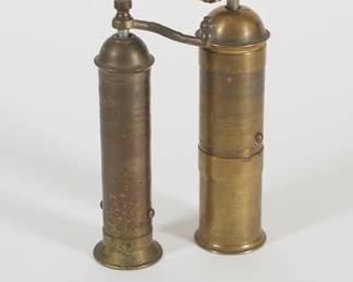 Vintage brass PeDe Dienes mokka coffee spice hand crank grinder Mills, Germany