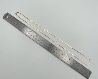 Another view of 14kt gold woven chain necklace