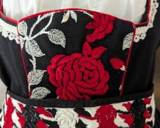 Closeup of women's German dirndl dress