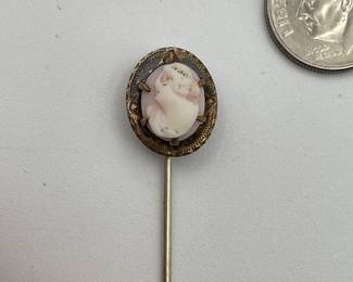 800 silver cameo stickpin
