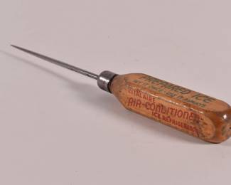 Vintage wood handled ice pick from Vitalaire Refrigerator company