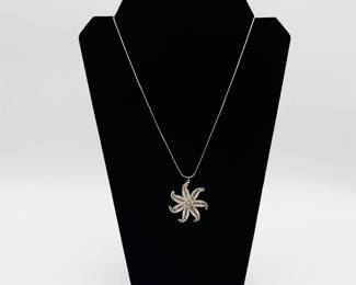 Sterling silver Italian necklace with filigree starfish pendant