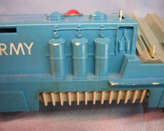 Closeup of Lionel Trains U.S. Army Mobile Missile Launcher Locomotive No. 44, Post-War 1959-62