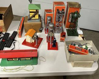 More Lionel Electric Trains items including water towers, crossing beacons, stations, and more