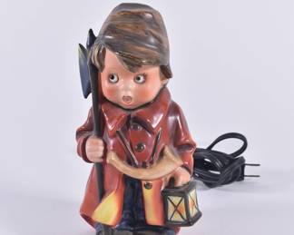 Vintage Goebel Hummel figurine night watchman porcelain lamp
