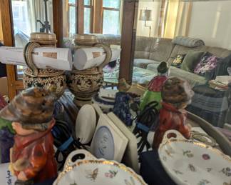 More collectibles including porcelain dishes, Hummel figurines, ornaments