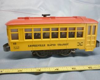 Another view of Lionel Trains Lionelville Rapid Transit Trolley No. 60, Post-War 1955-56