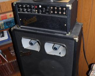 Another view of vintage Garnet Pro Amp Head and Garnet 2 horn cabinet