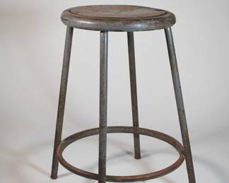 Mid Century industrial steel shop stool