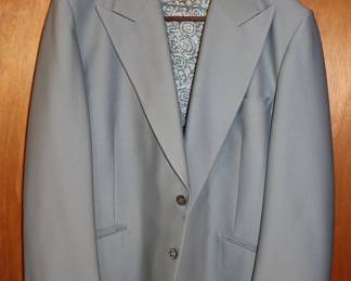 Blazer from men's vintage three piece suit, pale silver blue