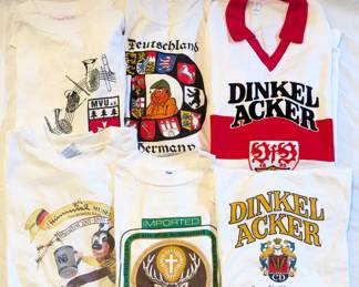 T-shirts and sport shirt with Germany, German beer, and music branding