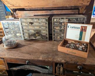 Tools and supplies on the Watchmaker's / Watch Repairman's cabinet