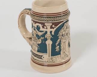 antique German stoneware beer stein
