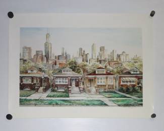 Signed print by Chicago artist Pat Coffman Huss