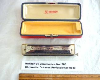 Hohner 64 Chromonica No. 280 Chromatic Octaves Professional Model, made in Germany, Key of “C”