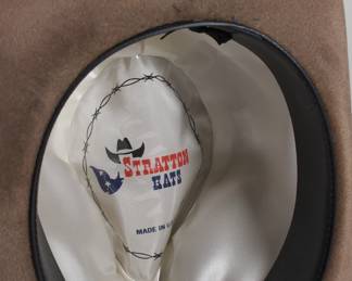 Interior view of men's vintage hat from Stratton Hats made in the USA