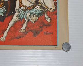 Closeup of 1970's Vintage Ringling Bros and Barnum & Bailey Circus Chariot Poster