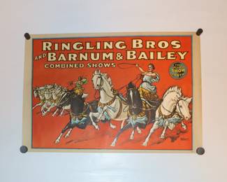 1970's Vintage Ringling Bros and Barnum & Bailey Circus Chariot Poster