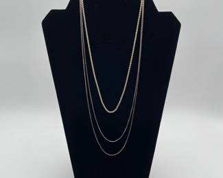 Sterling silver chain necklaces of different lengths