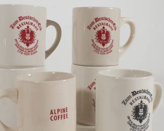 Coffee mugs from Zum Deutschen Erk German restaurant, Chicago