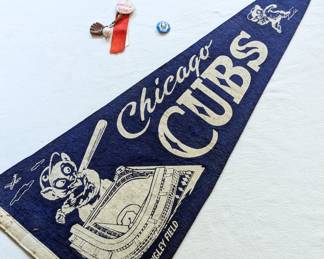 Vintage Chicago Cubs Wrigley Field pennant