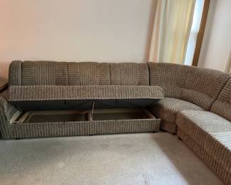 Another view of vintage Like-New German Sectional wrap around L-shaped sofa purchased at Northern Home Furnishings in Lincoln Square