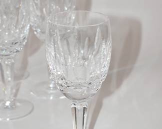 Closeup of Waterford crystal wine glasses