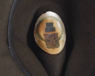 Interior of men's vintage hat, possibly made in Germany