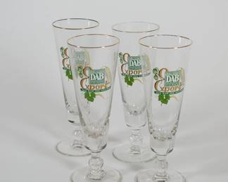 Set of 4 vintage DAB Dortmunder Actien Bräuerei German beer pilsner glasses
