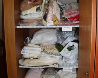 Fabric remnants, tablecloths and napkins, bedsheets, window treatments