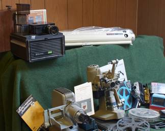 Old movie and slide projectors