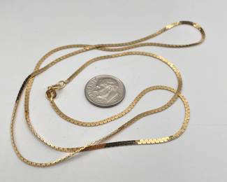 14kt gold woven chain necklace