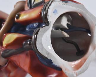 Base of vintage Goebel Hummel figurine night watchman porcelain lamp