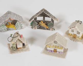 Nativity scene and cottage ornaments