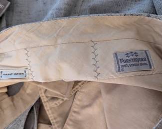 Closeup of Tony Bowers Miami Beach /  Forstmarr hand sewn wool and silk blazer and trousers