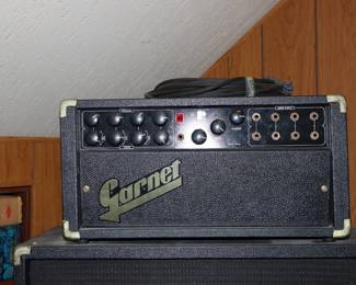 Closeup of vintage Garnet Pro Amp Head 