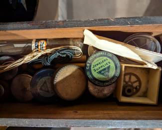 Inside some drawers of the Watchmaker's / Watch Repairman's cabinet (not sorted or inventoried!)